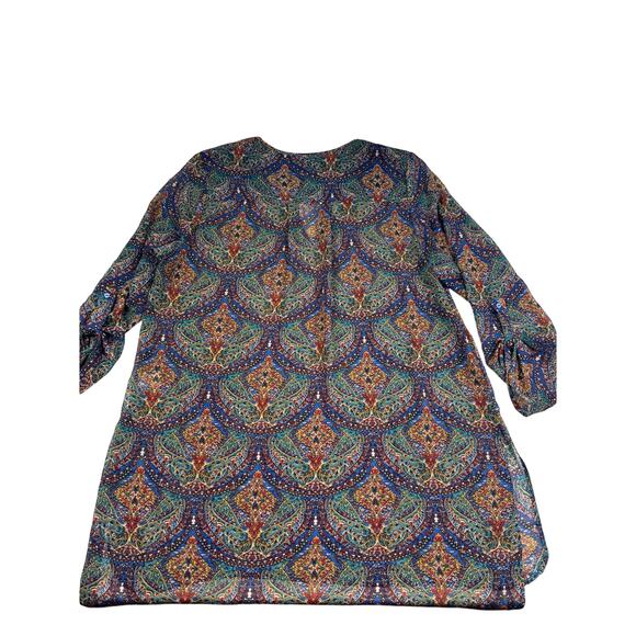 Bobeau Boho Hippie Floral Semi Sheer Popover Coverup Dress Women's Size 1X - Picture 2 of 11